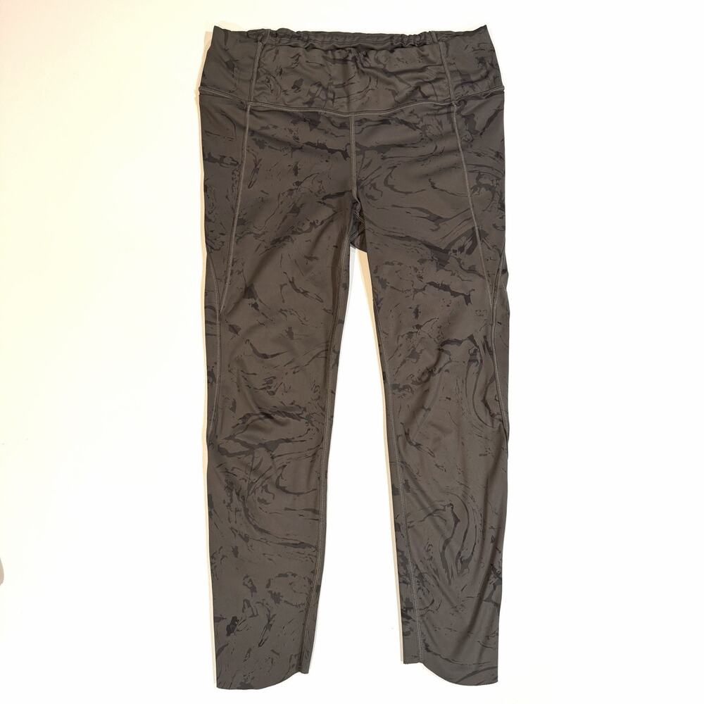 Athleta Gray Marble Print Capri Leggings Womens Medium